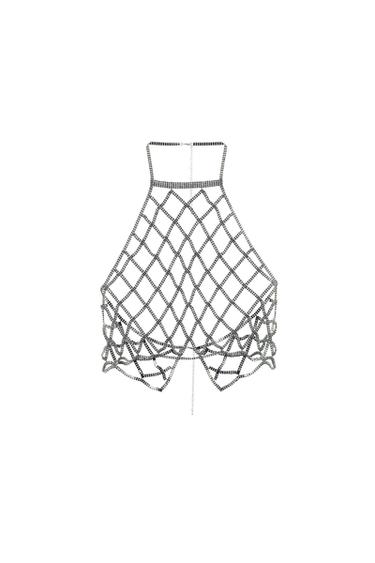 RHINESTONE HALTER TOP