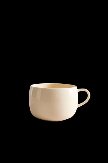Zara PLAIN STONEWARE DEEP MUG - Cream - Image 0