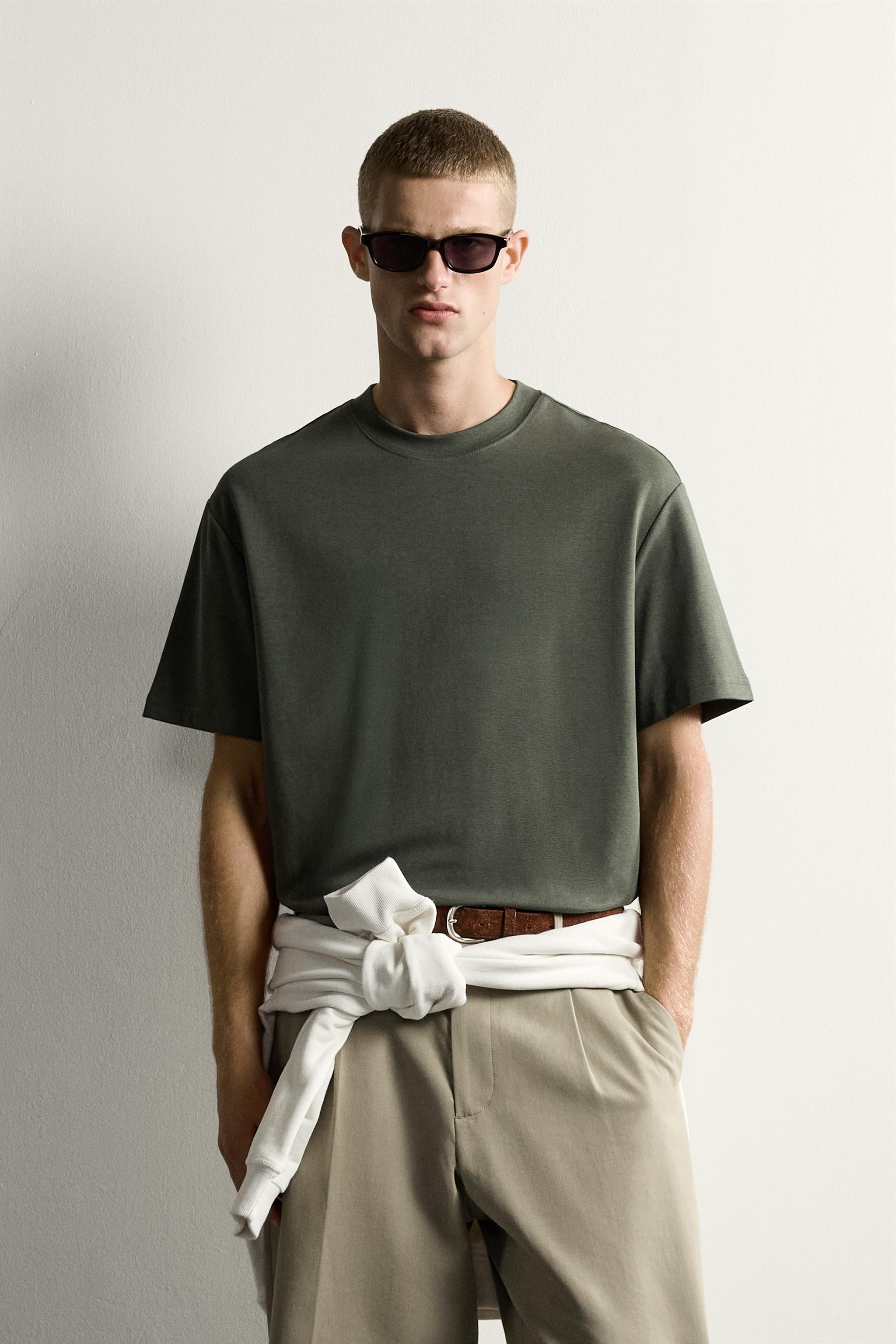 RELAXED FIT INTERLOCK T-SHIRT /04 — Dark khaki