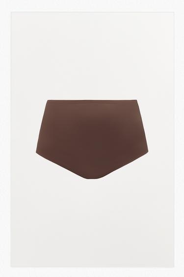 Zara HIGH-WAISTED BODY SHAPE PANTIES - Brown