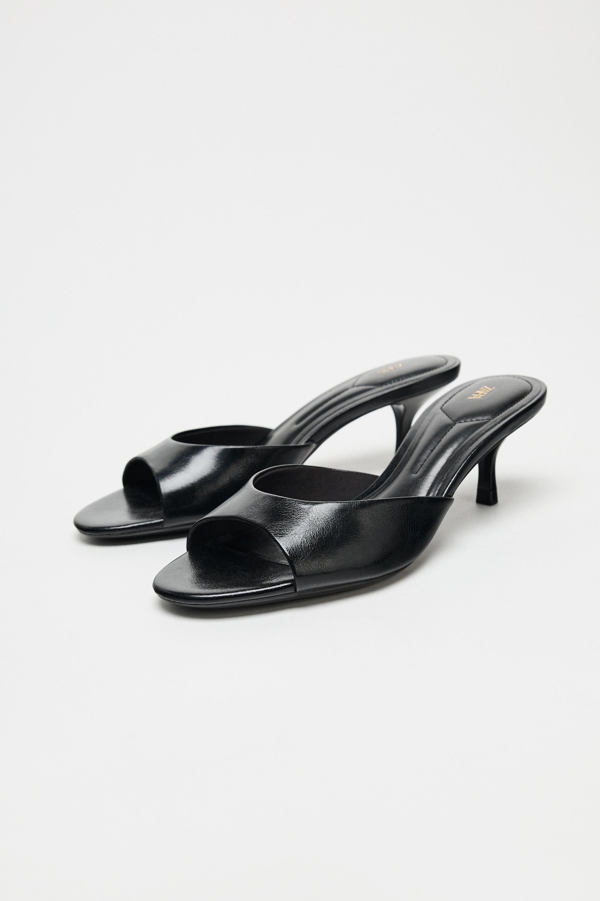 【ZARA】エナメルレザー風サンダル ブラック | 2361/510/800 エナメルレザー風サンダル - ブラック | ZARA Japan / 日本
