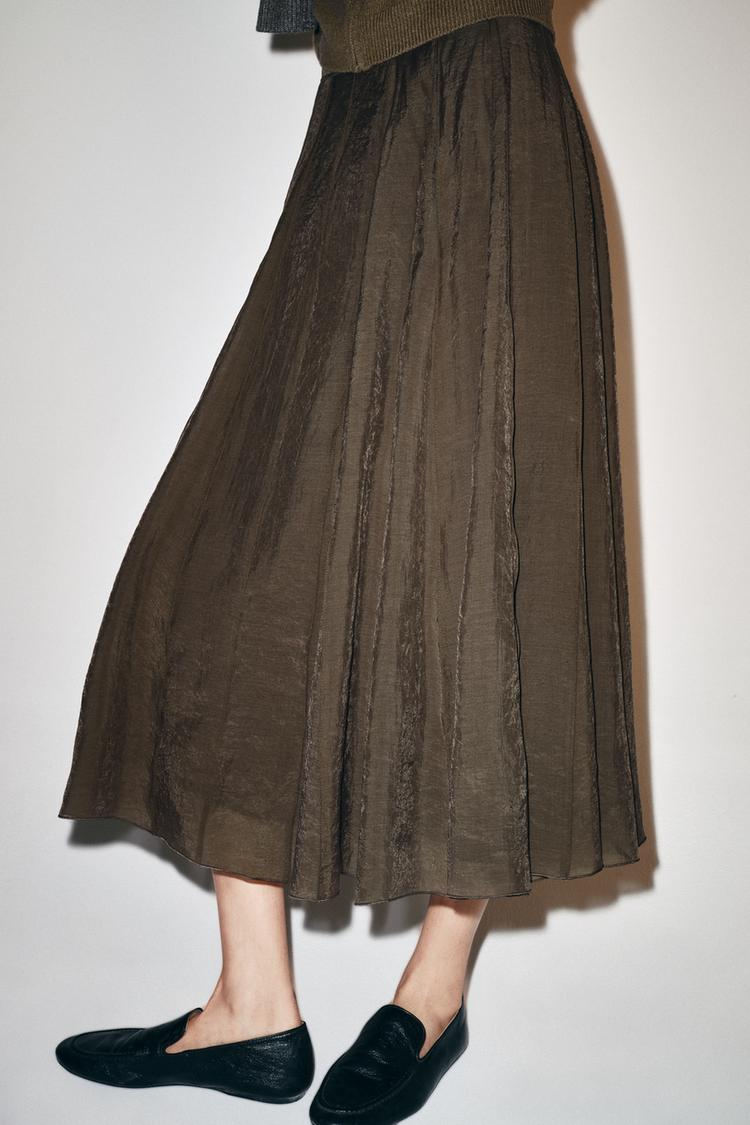 ZW COLLECTION FLOWY COMBINED SKIRT — Greenish