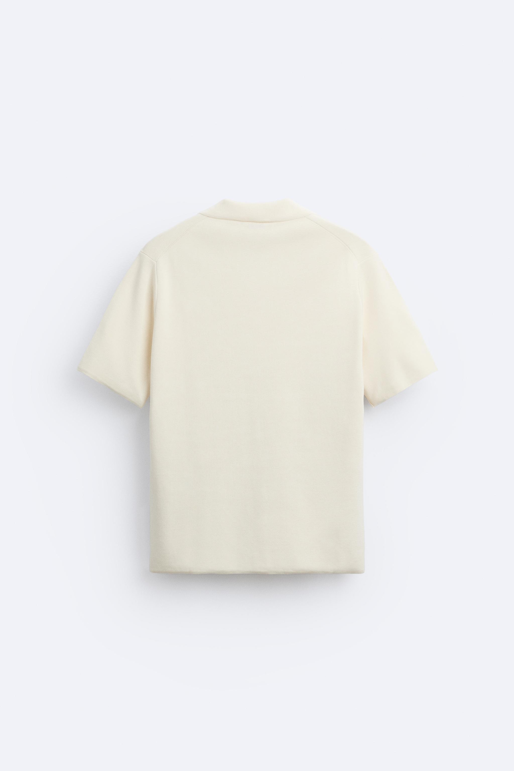 SPLIT KNIT POLO - Oyster-white | ZARA Canada