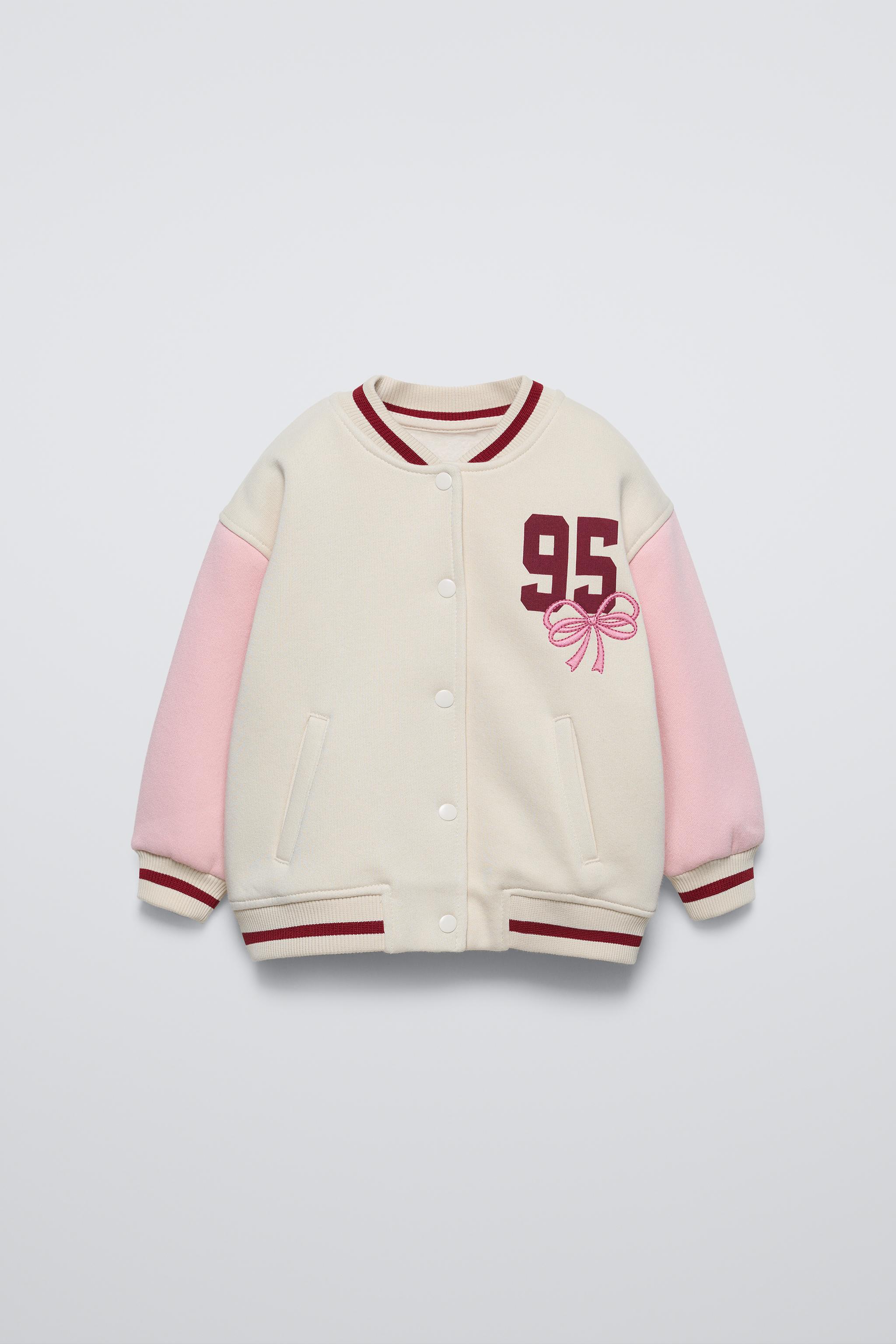 BOW EMBROIDERY BOMBER JACKET Pink ZARA Australia