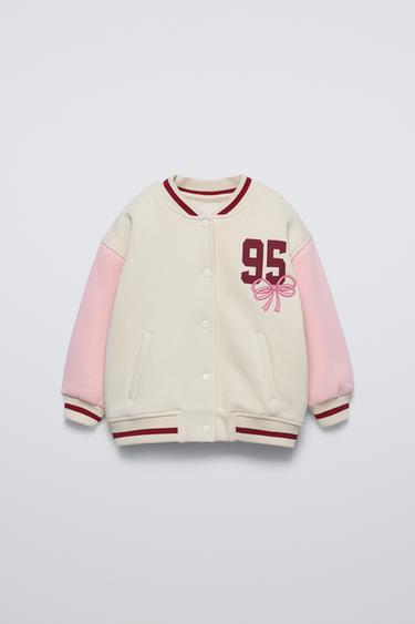 BOW EMBROIDERY BOMBER JACKET - Pink by Zara