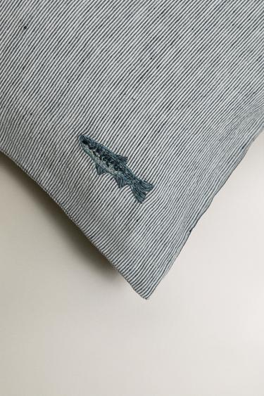 SARDINE CUSHION COVER - Mid-blue by Zara - Image 1
