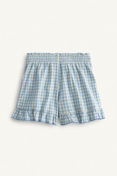 LIMITED EDITION EMBROIDERED CHECK BERMUDA SHORTS - Blue/White by Zara - Image 5