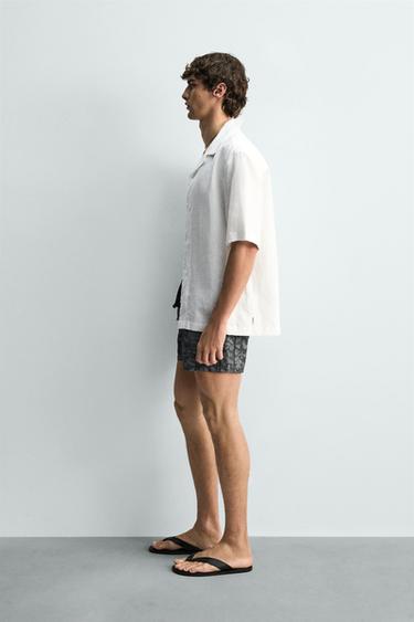 MAILLOT DE BAIN LONG IMPRIMÉ - Gris de Zara - Image 3