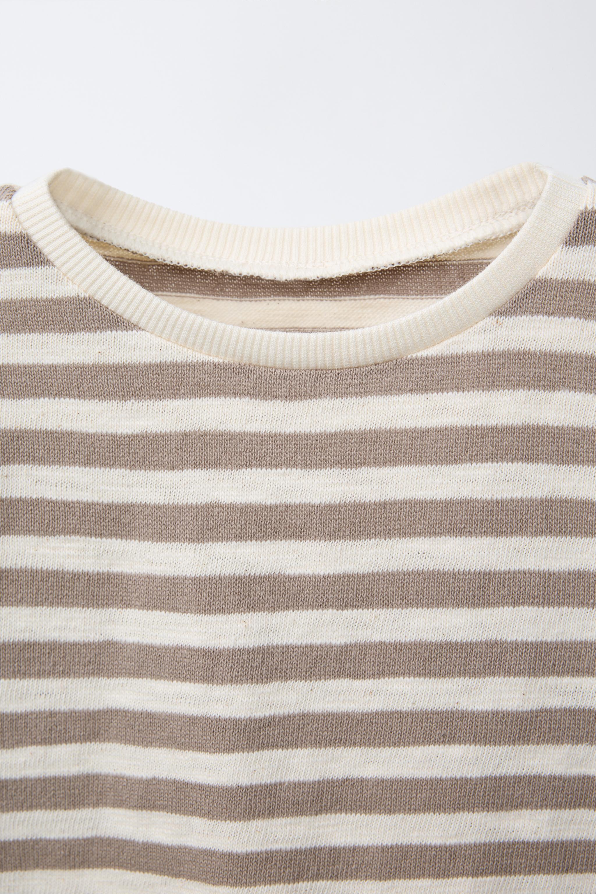 ☆ドイツ発*ZARA*新作*ラスティックTシャツ/STRIPE☆ ZARA】ラスティックレイヤーTシャツ 1058/161/670 (ZARA/Tシャツ