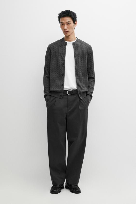 Zara Barrel fit pants with dart detail - Gray - Image 0