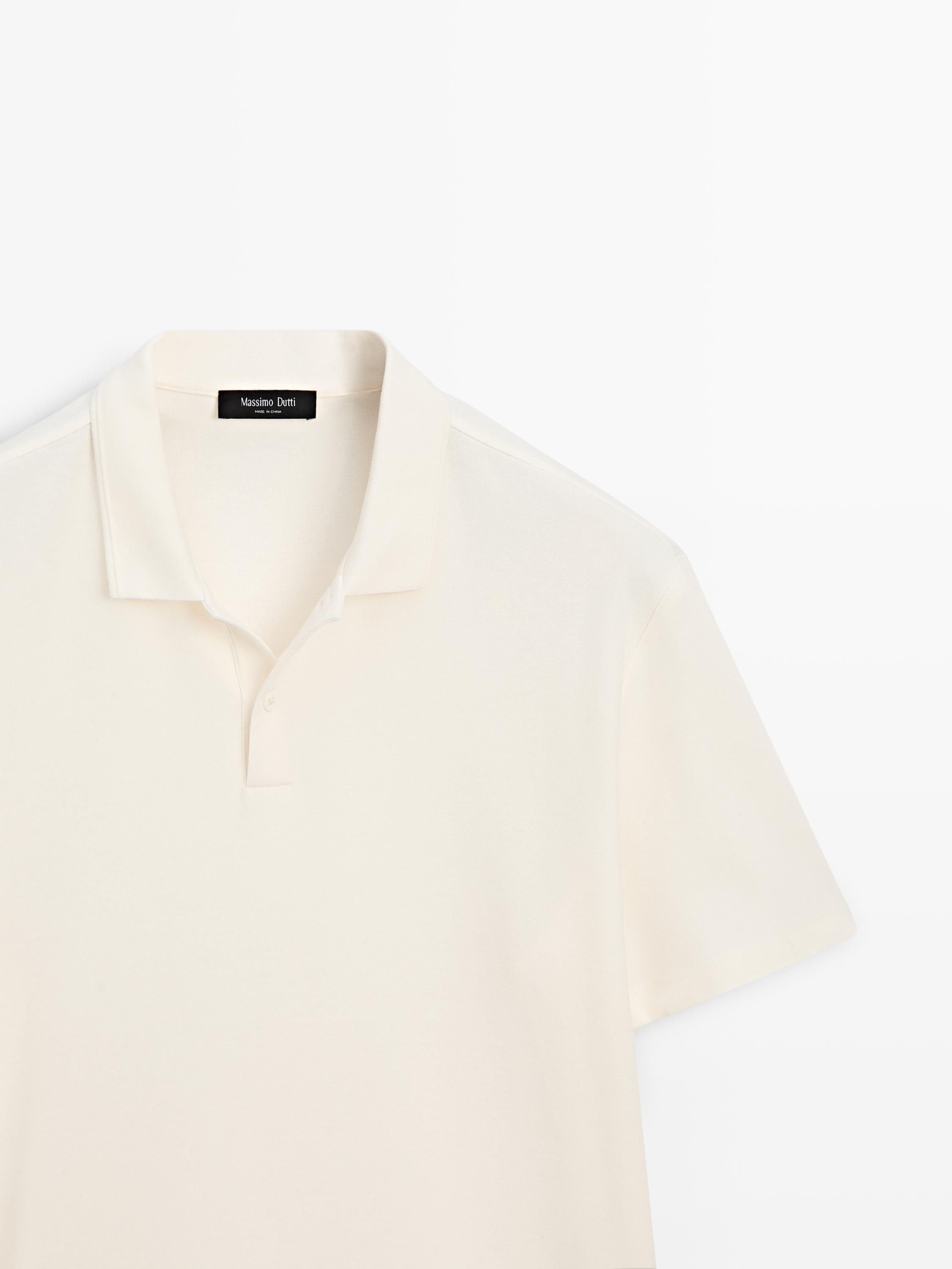 100% cotton textured knit polo shirt