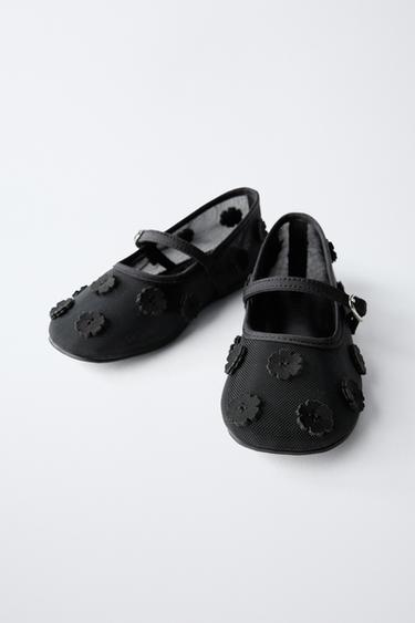 FLORAL PRINT BALLERINAS - Black by Zara - Image 2