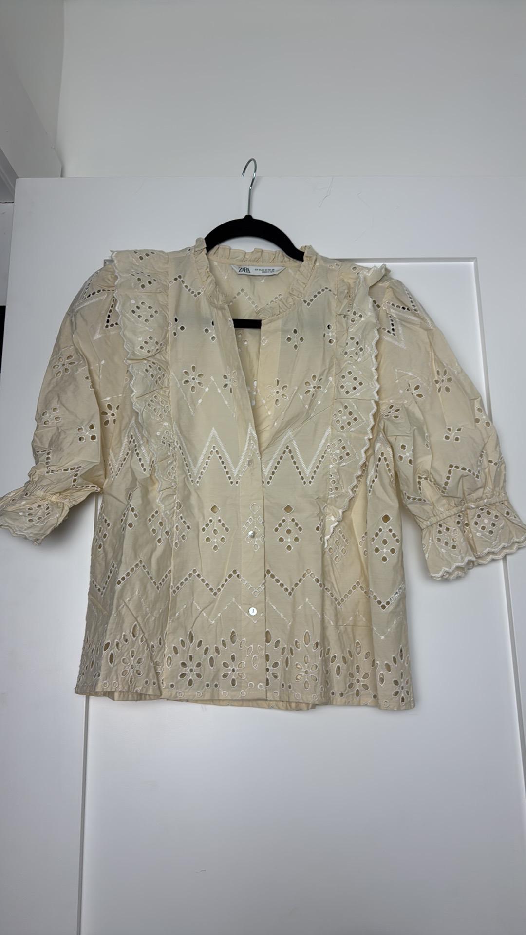 OPENWORK EMBROIDERED TOP