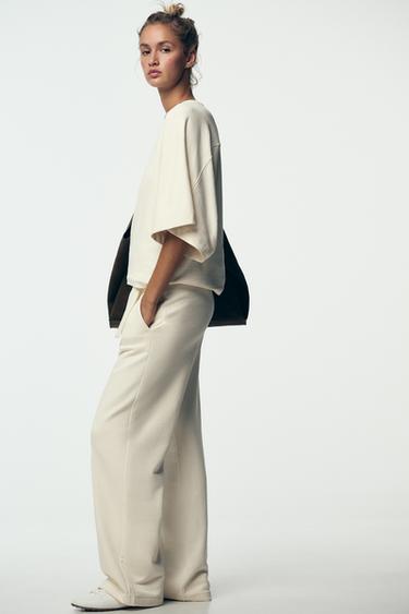 SUDADERA MANGA CORTA RÚSTICA - Crudo de Zara