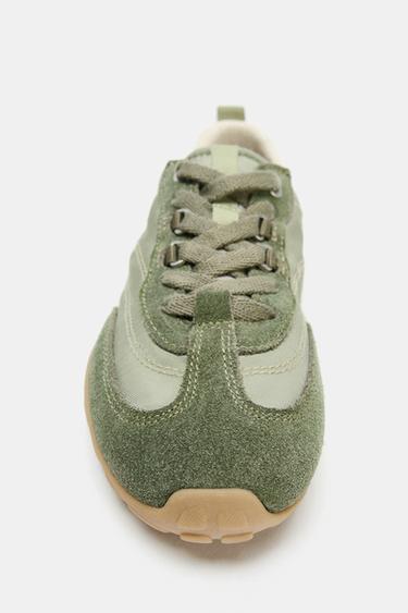 CONTRAST RUNNING SNEAKERS - Khaki Green by Zara - Image 4