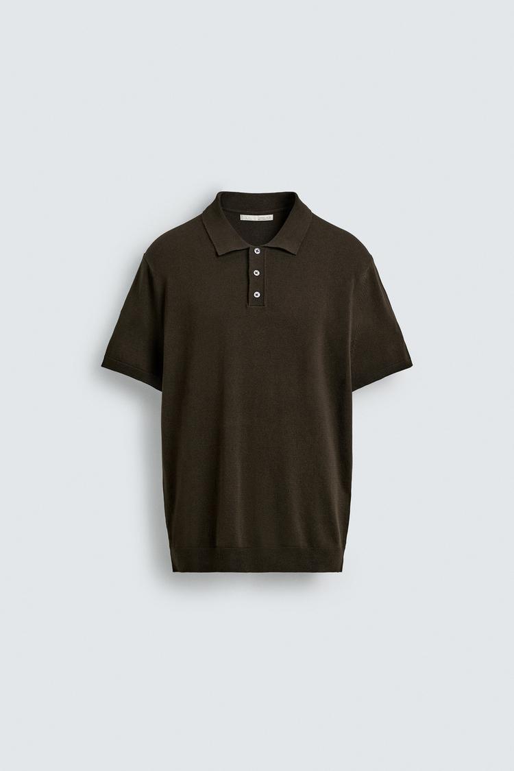 ZARA REGULAR FIT KNIT POLO SHIRT