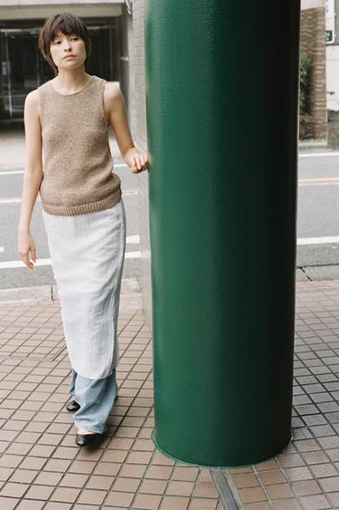 ラスティックニットトップスサンド/ブラウン0Zaraのラスティックニットトップス - サンド/ブラウン - 画像 0