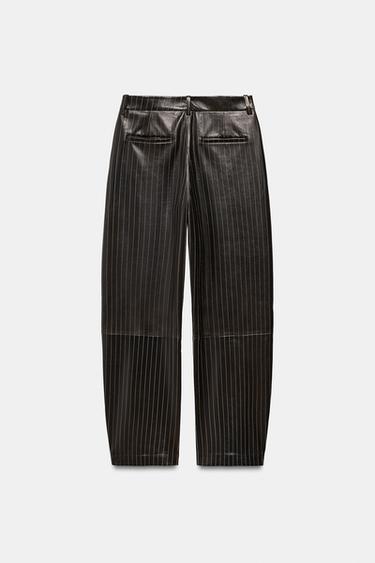 STRIPED LEATHER TROUSERS ZW COLLECTION LIMITED EDITION - Black by Zara - Image 6