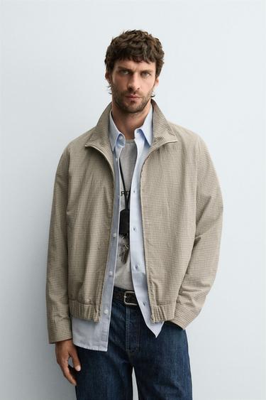 CHECK TEXTURED JACKET - Beige by Zara