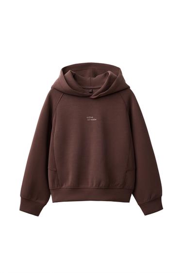 SUDADERA CAPUCHA SPORTY - Coñac de Zara