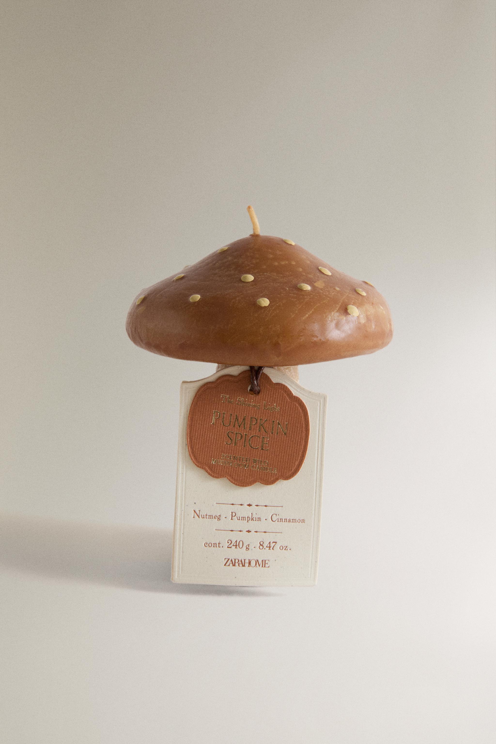 SMALL PUMPKIN SPICE MUSHROOM SCENTED CANDLE
