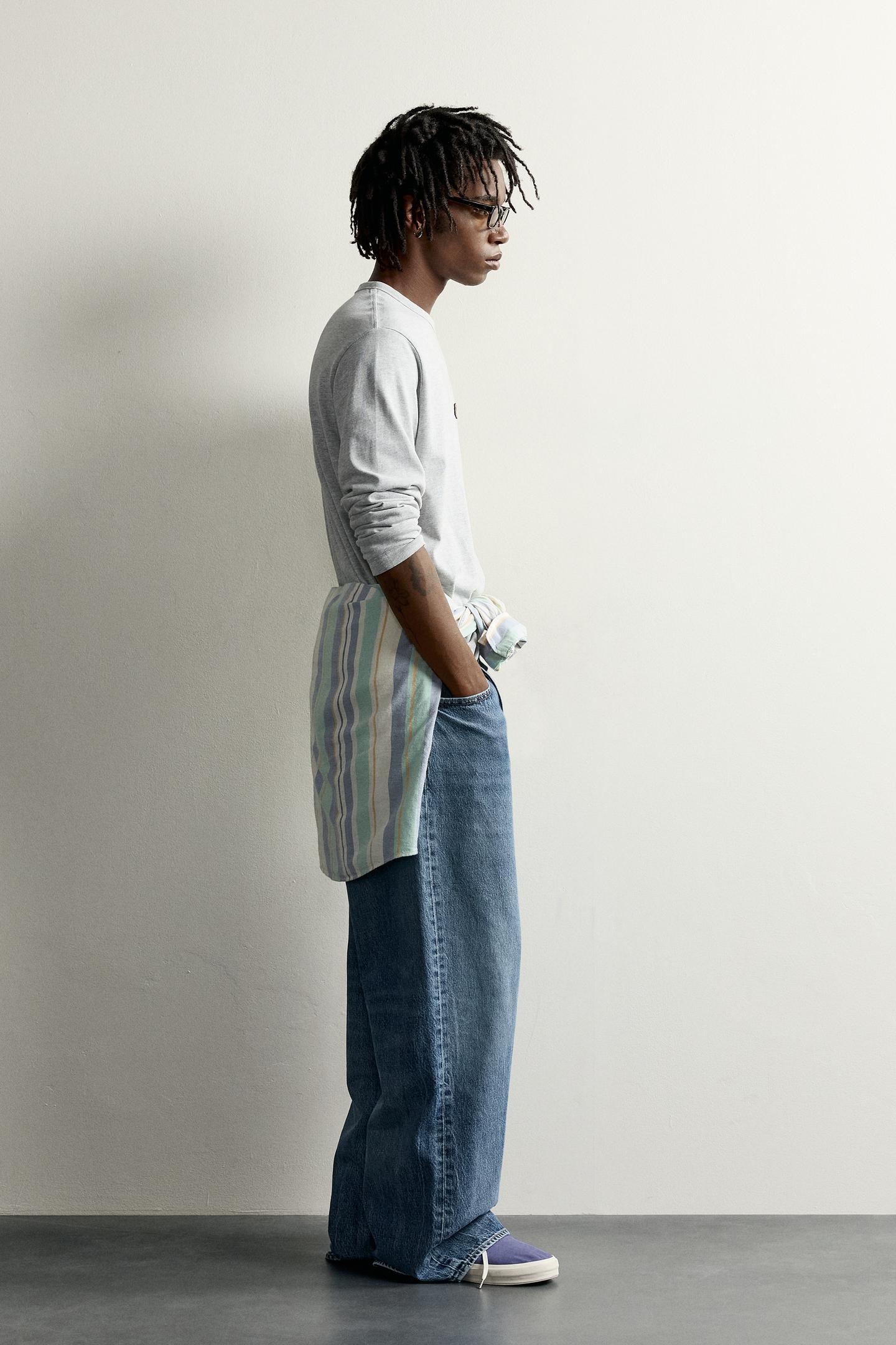 Мужская футболка Zara Fruit OF the Loom™ Patch Long Sleeve, цвет: Серый меланжевый — фото 4