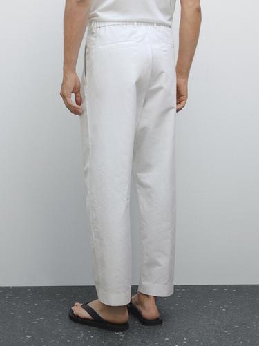 Pantalon balloon double pince - Blanc cassé de Zara