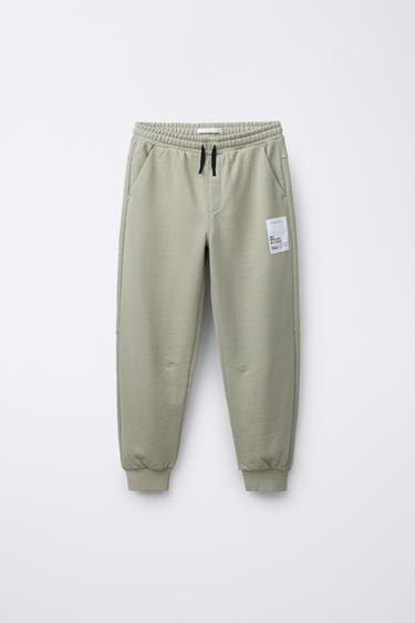 PANTALÓN JOGGER ETIQUETA - Khaki claro de Zara