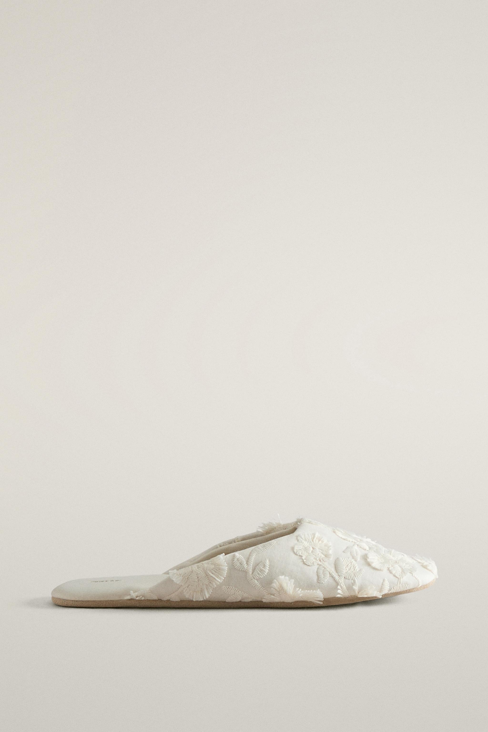 MULE FLEURS SEMELLE CUIR