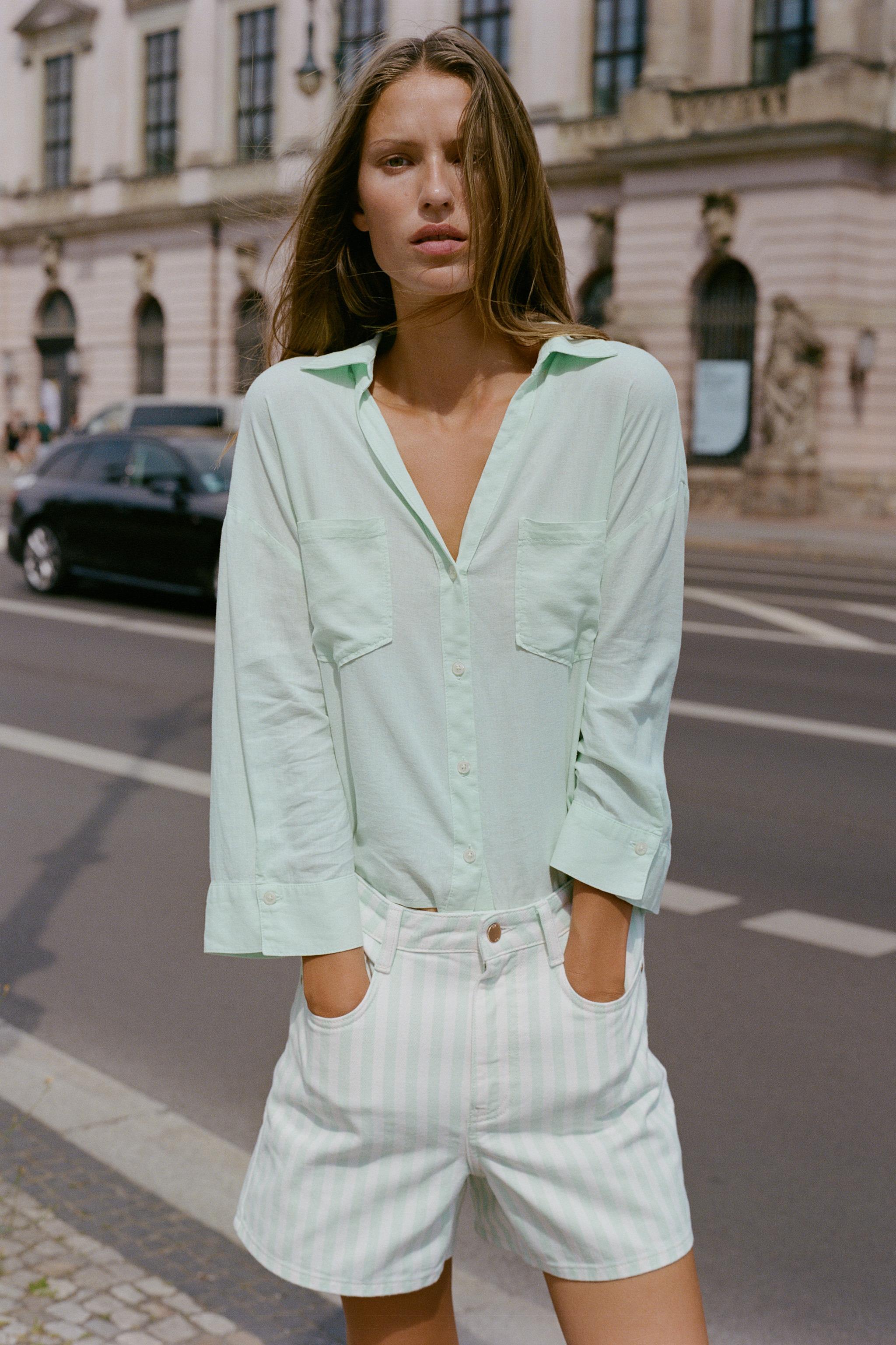 Z1975 MOM FIT SHORTS — striped
