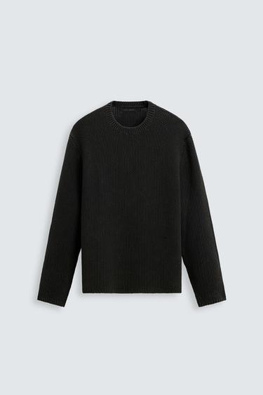 JERSEY RELAXED FIT ESTRUCTURA - Negro de Zara