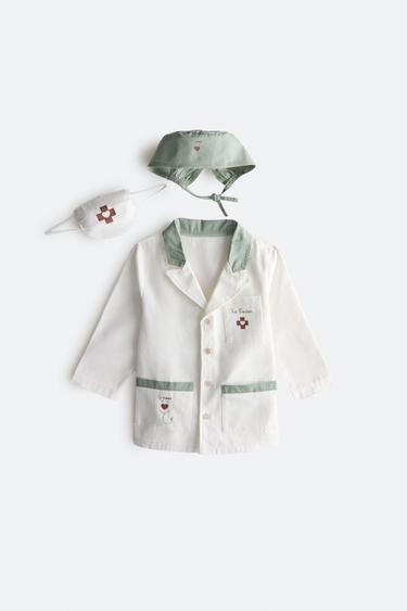 CHILDREN'S VETERINARY COSTUME - White / Green by Zara