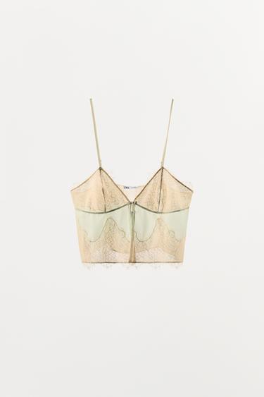 TOP STYLE LINGERIE BRETELLES DENTELLE - Vert d'eau de Zara - Image 3