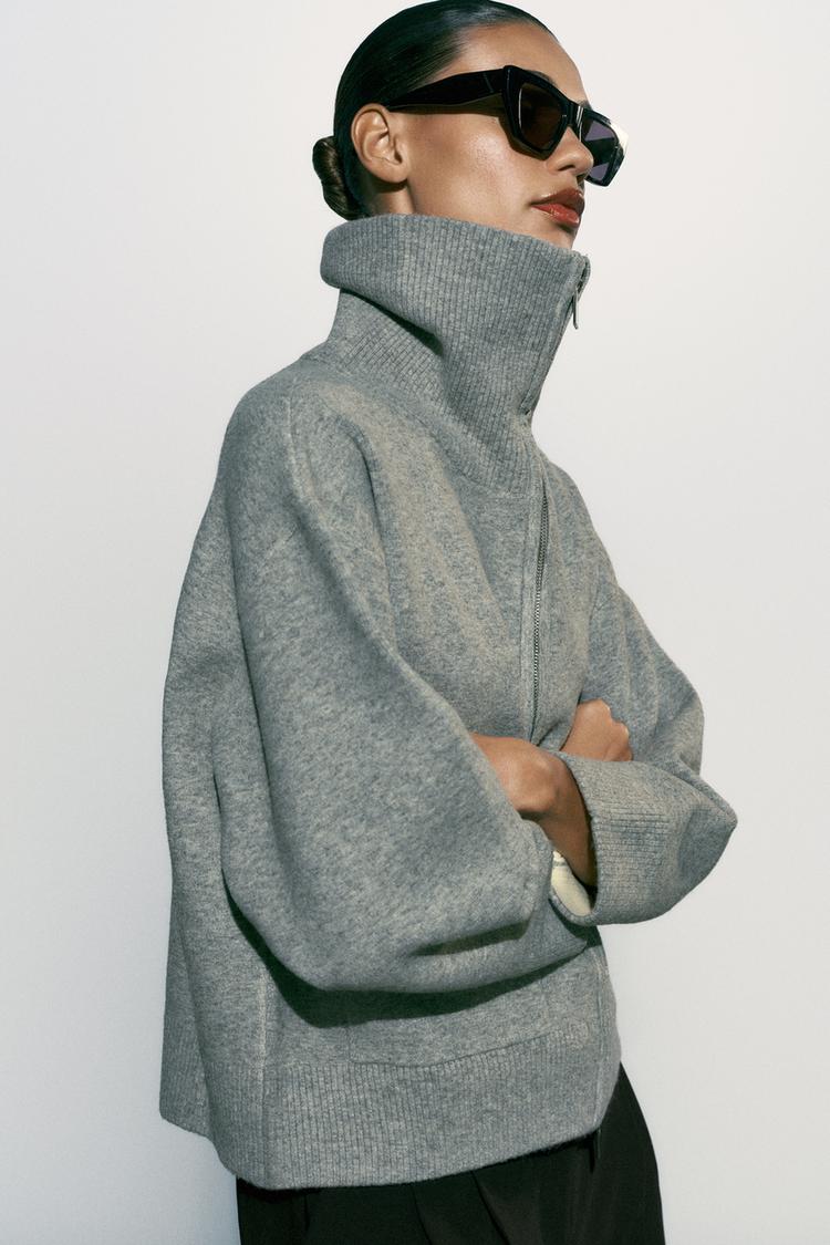 CHAQUETA PUNTO CUELLO COMBINADO