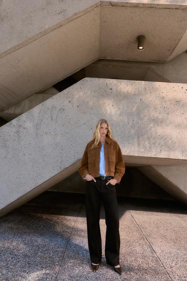 CAÇADORA BOMBER 100% PELL - whiskey de Zara