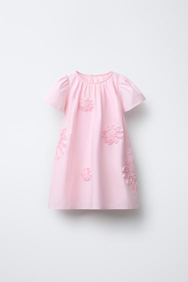 POPLIN FLORAL DRESS - Pink by Zara - Image 0