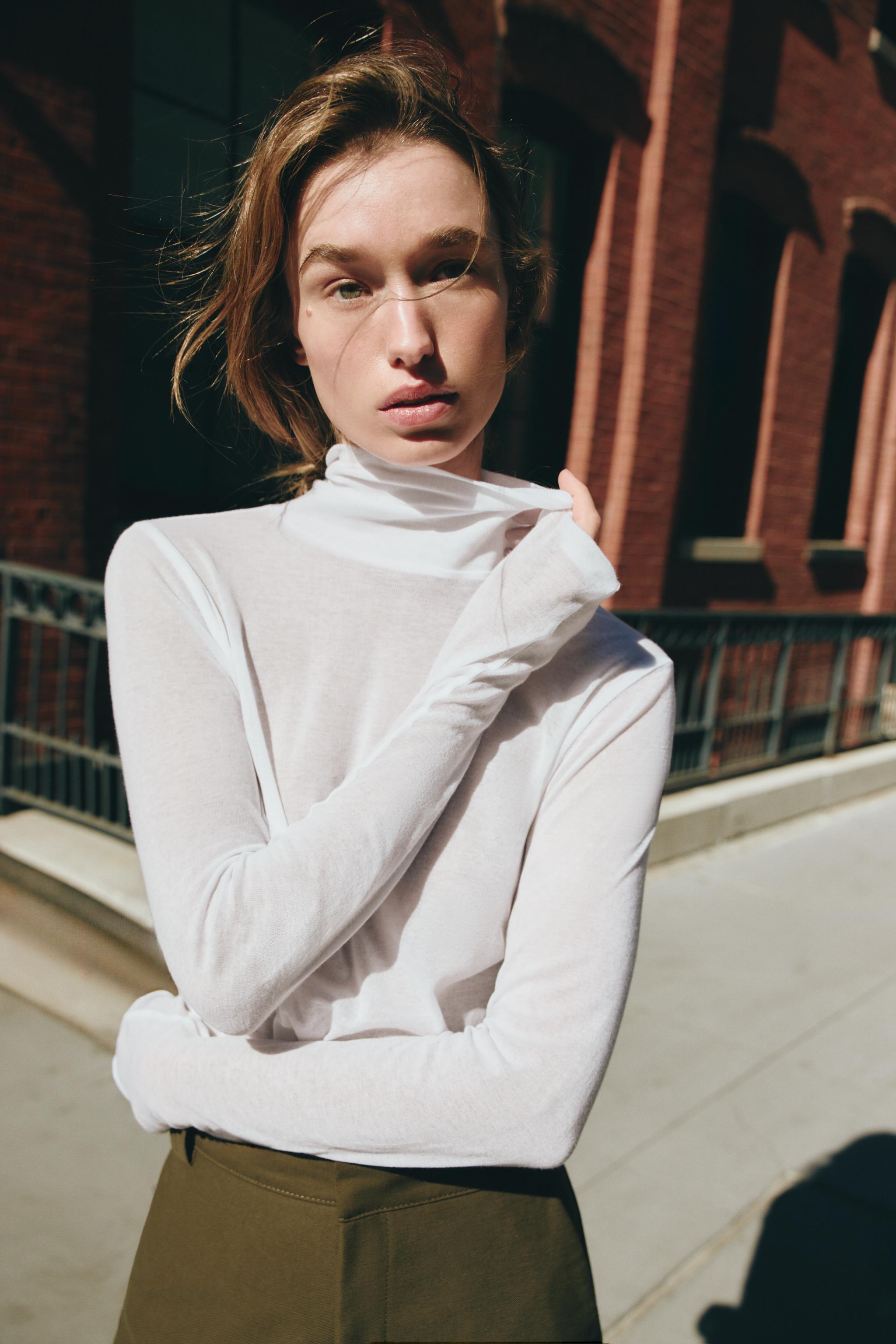 Supima® Stand-Up Collar T-Shirt by Zara