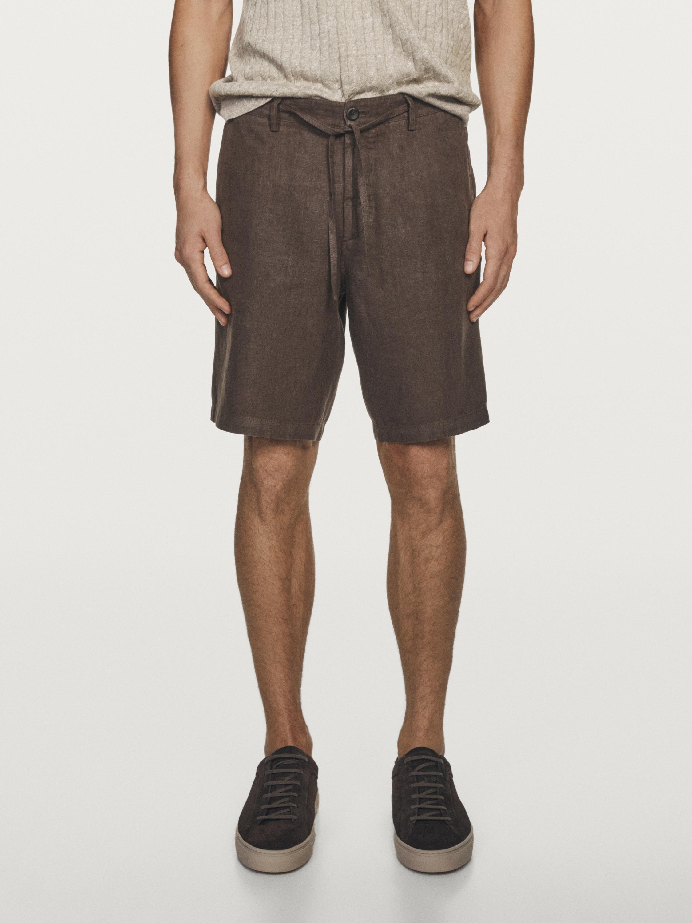 100% linen Bermuda shorts