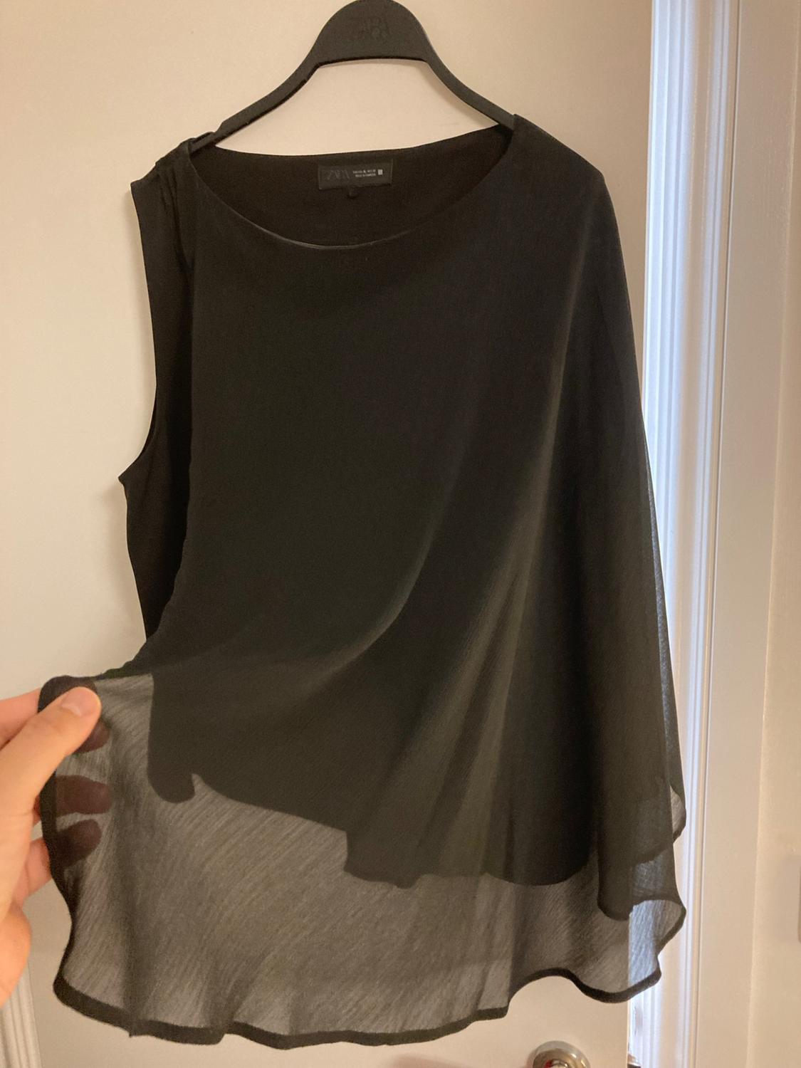 CONTRAST CAPE BLOUSE - Image 6
