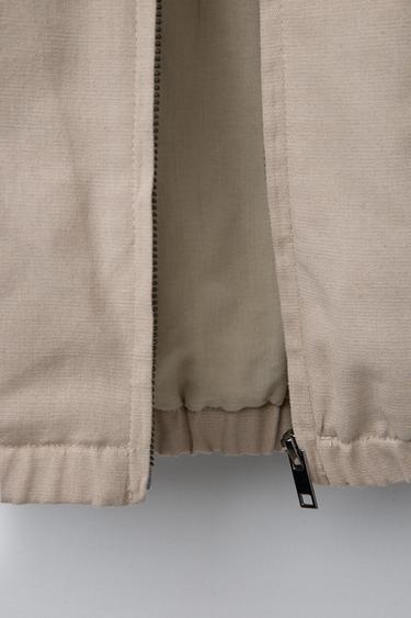 LINEN BLEND BOMBER JACKET - Ecru by Zara - Image 4