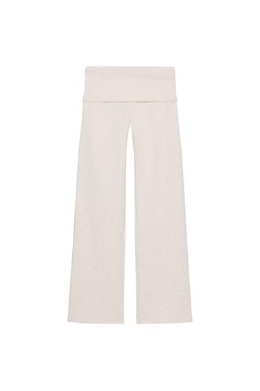 Zara CUFFED WAIST PANTS - Beige marl