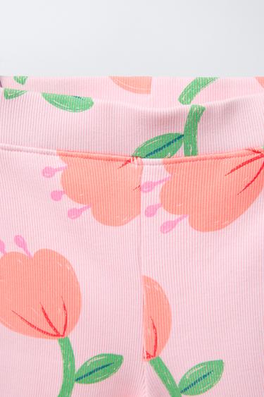 PRINTED T-SHIRT AND CYCLING LEGGINGS SET - Light pink by Zara - Image 3