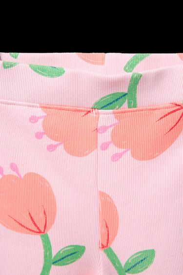 PRINTED T-SHIRT AND CYCLING LEGGINGS SET - Light pink by Zara