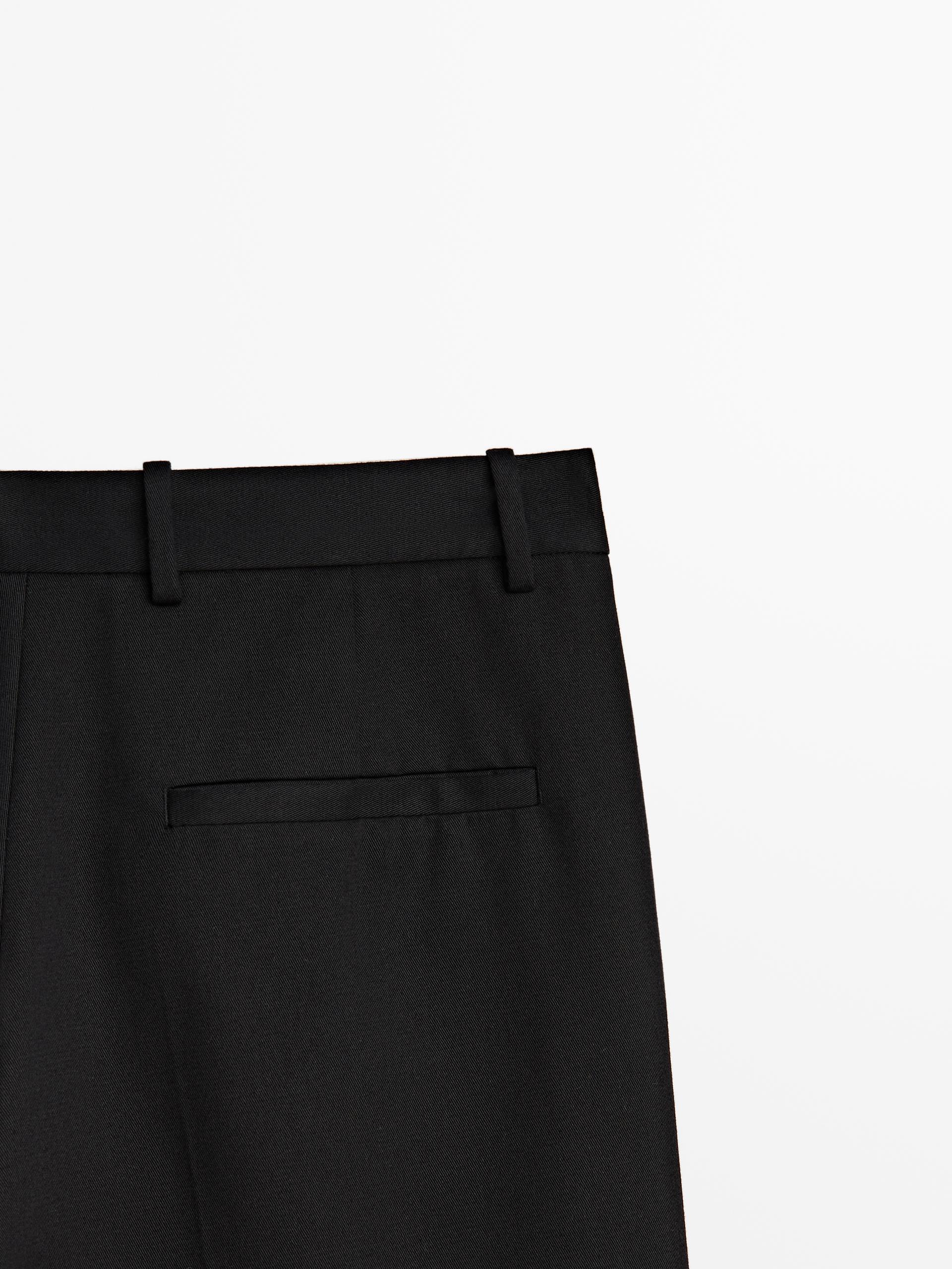 Pantalón negro full length pinzas - Negro  ZARA Estados Unidos de América  / United States