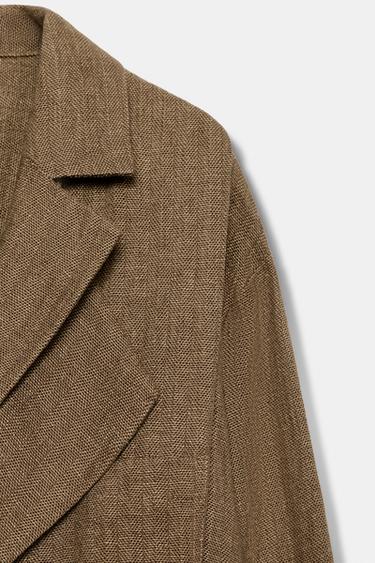 BLOUSON BOMBER LIN POCHE ZW COLLECTION - Marron clair de Zara - Image 7