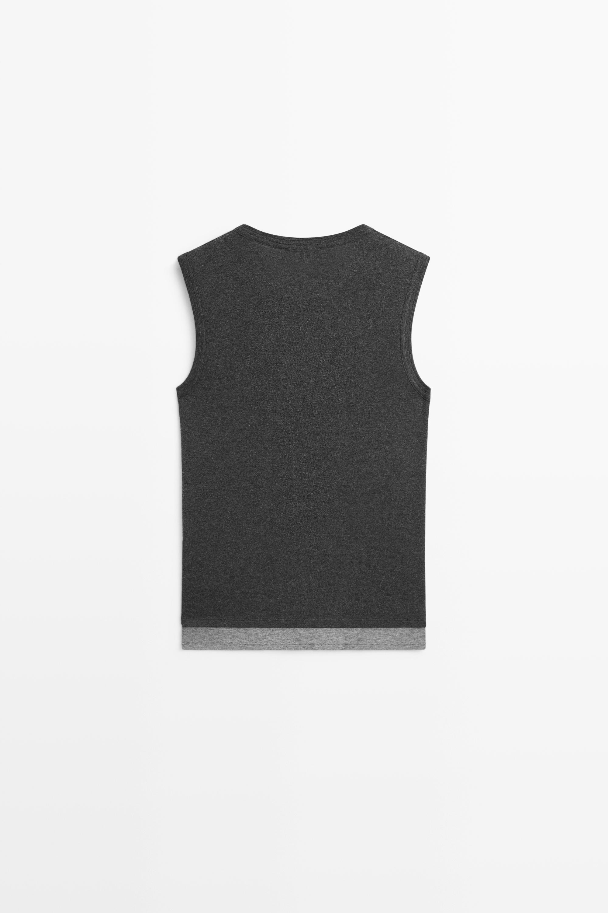 Wool blend double-layer T-shirt