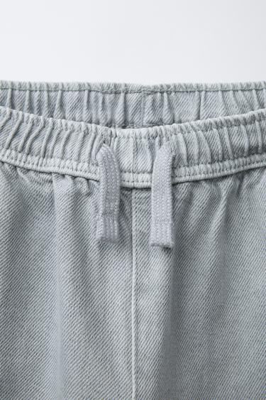 PANTALON EN SERGÉ BALLON EFFET DÉLAVÉ - Bleu clair de Zara - Image 2