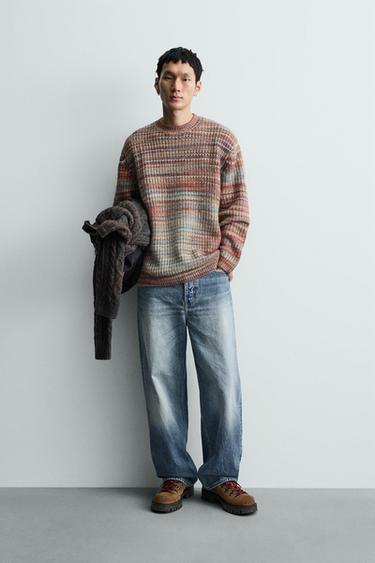 STRIBET SWEATER MED STRUKTUR - Flerfarvet fra Zara