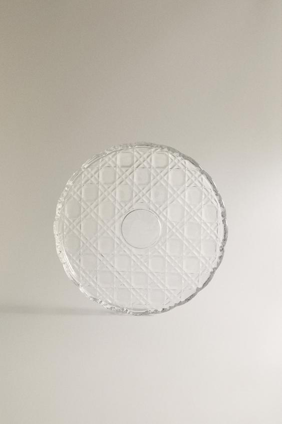 GLASS APPETIZER PLATE WITH RAISED DESIGN - Transparent by Zara - Image 0