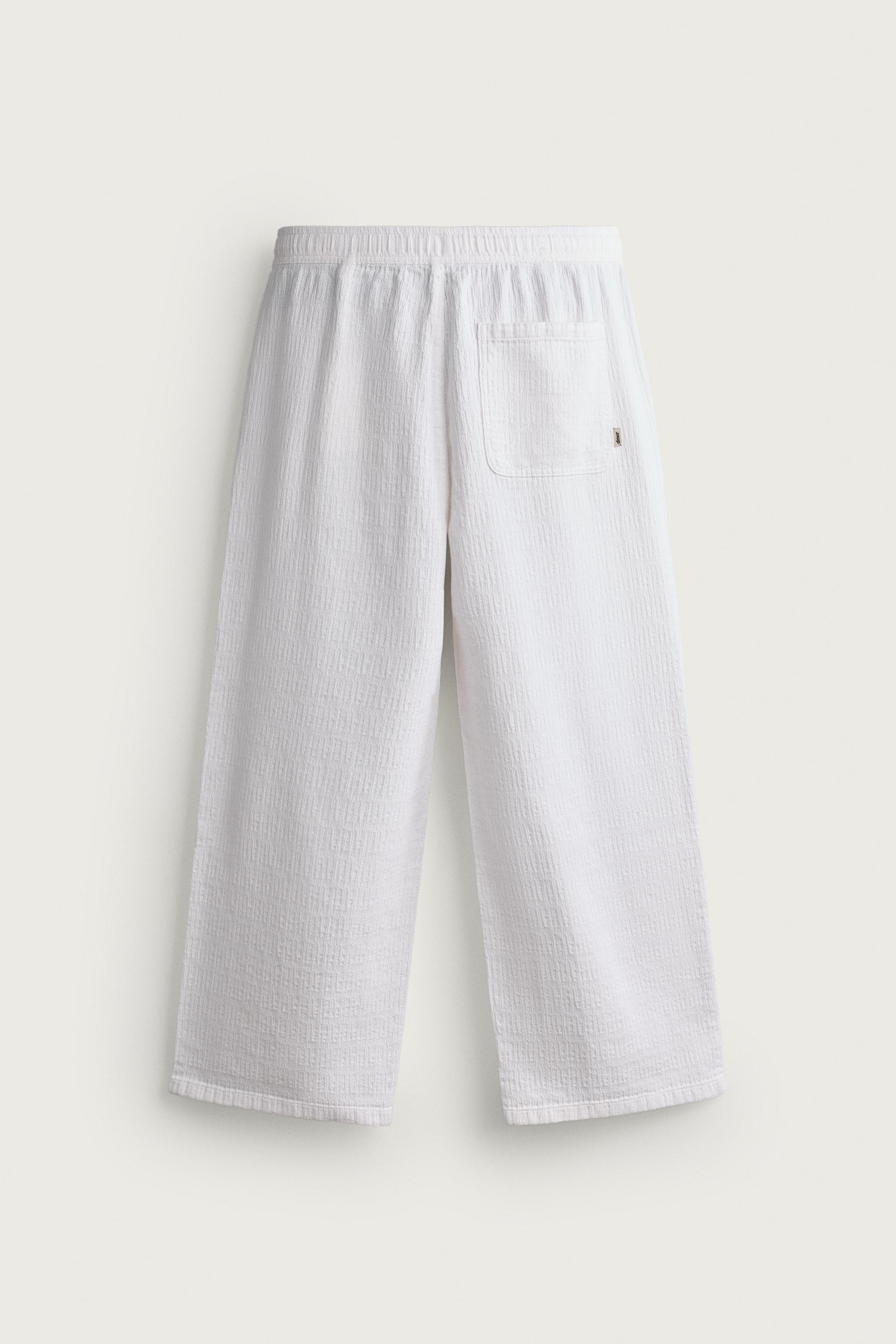 Zara SOLUK EFEKTLİ JAKARLI RELAXED FIT PANTOLON görsel 7